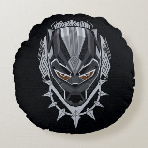 Black Panther   Black Panther Head Emblem Round Pillow