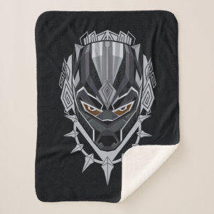 Black Panther   Black Panther Head Emblem Sherpa Blanket
