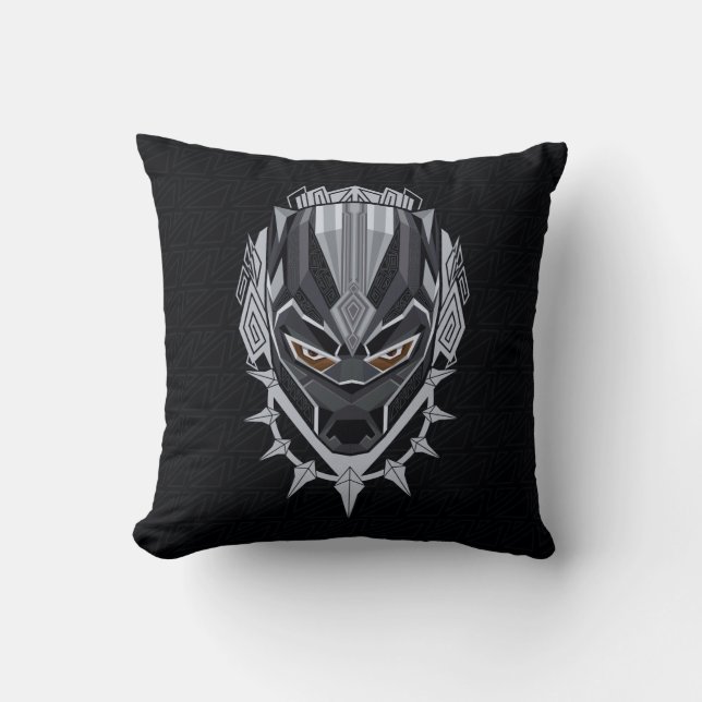 Black Panther | Black Panther Head Emblem Throw Pillow (Front)