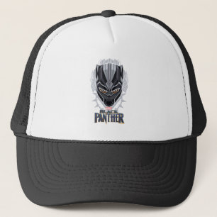 Black Panther   Black Panther Head Emblem Trucker Hat