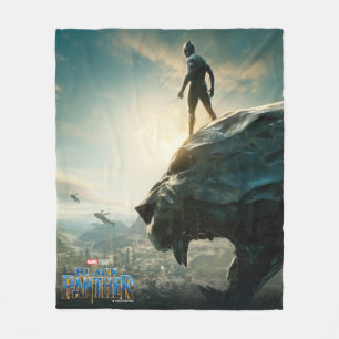 Black Panther Black Panther Standing Atop Lair Fleece Blanket