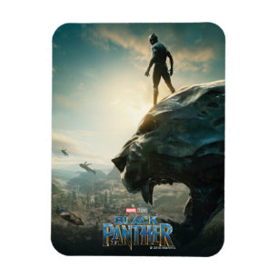 Black Panther   Black Panther Standing Atop Lair Magnet