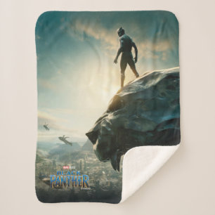 Black Panther   Black Panther Standing Atop Lair Sherpa Blanket