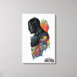 Black Panther   Black Panther Tribal Graffiti Canvas Print