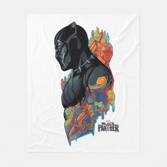 Black Panther | Black Panther Tribal Graffiti Fleece Blanket (Front)