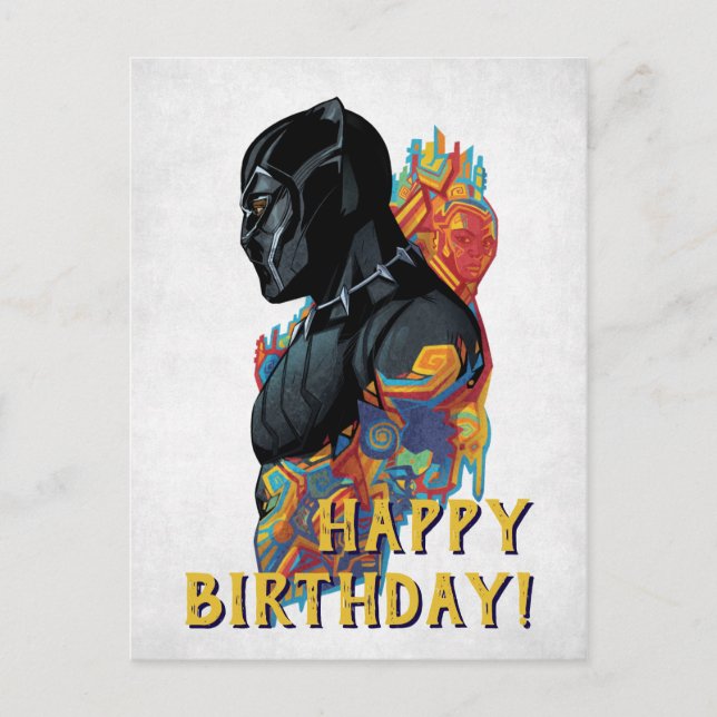Black Panther | Black Panther Tribal Graffiti Postcard (Front)