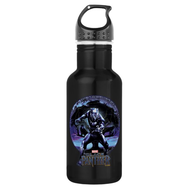 Black Panther | Black Panthers In Wawa Tree 532 Ml Water Bottle (Front)