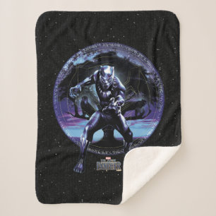 Black Panther   Black Panthers In Wawa Tree Sherpa Blanket