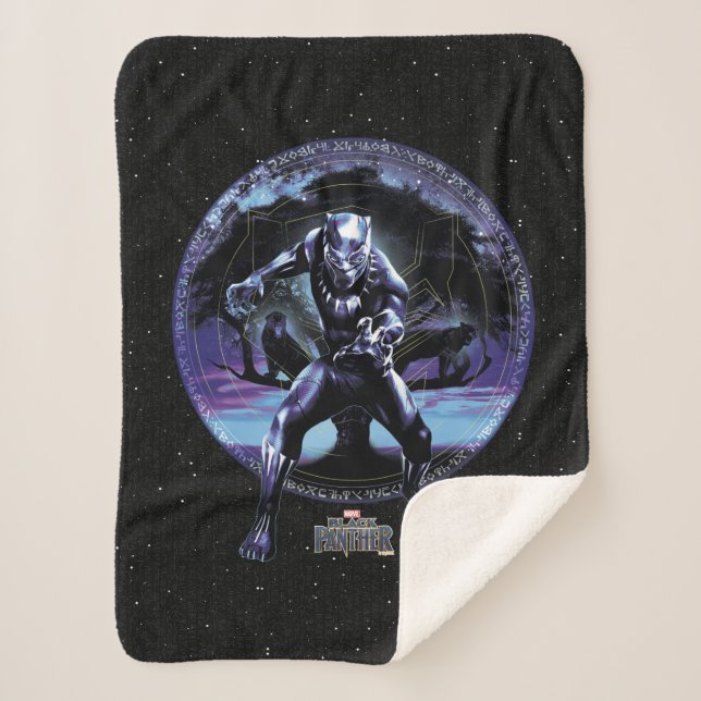 Black Panther | Black Panthers In Wawa Tree Sherpa Blanket (Front)
