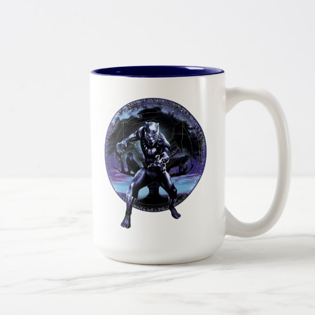 Black Panther | Black Panthers In Wawa Tree Two-Tone Coffee Mug (Right)