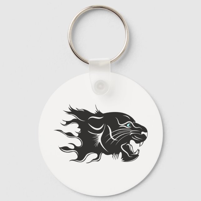 Black Panther Blue Eyes Keychain (Front)