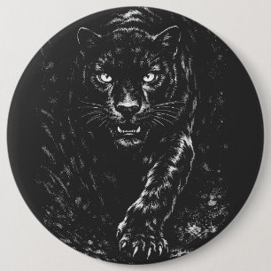 Black Panther — by BurnsInHell 6 Inch Round Button