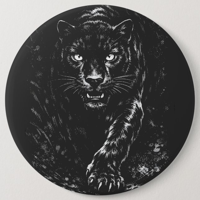 Black Panther — by BurnsInHell 6 Inch Round Button (Front)