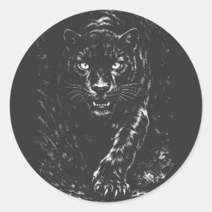 Black Panther — by BurnsInHell Classic Round Sticker
