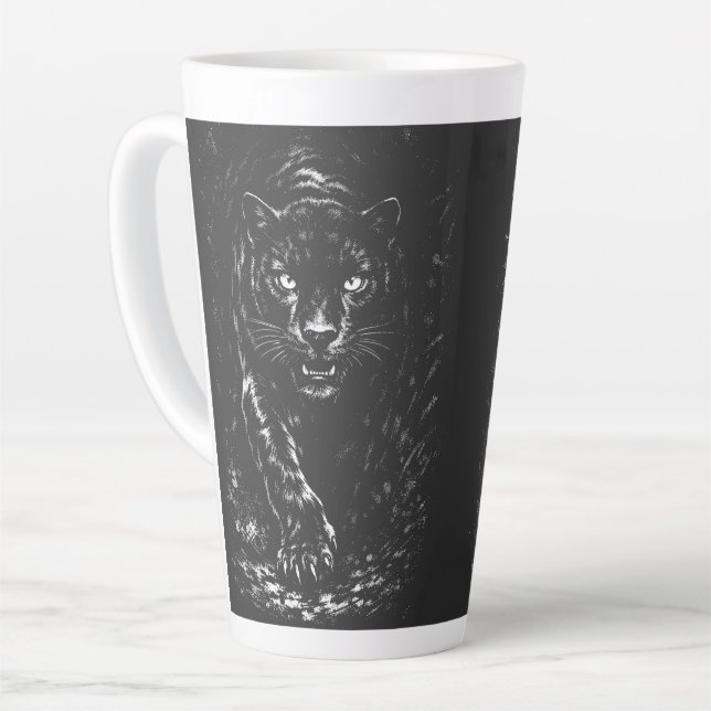 Black Panther — by BurnsInHell Latte Mug (Left Angle)