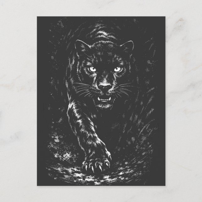 Black Panther — by BurnsInHell Postcard (Front)