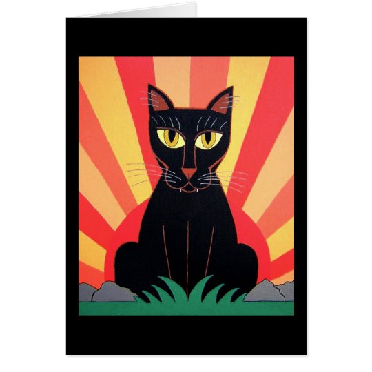 Black Panther Cat Card