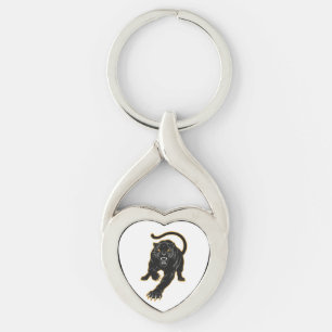 Black Panther Cat Design stylish Keychain