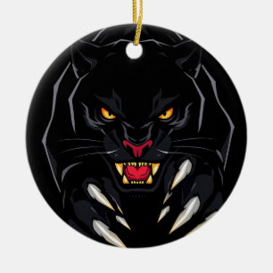 Black panther ceramic ornament
