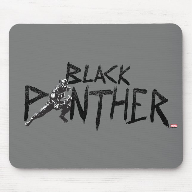 Black Panther Character Art Name Mouse Pad (Front)