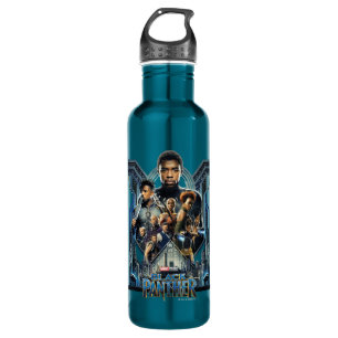 Black Panther Characters Over Wakanda 710 Ml Water Bottle
