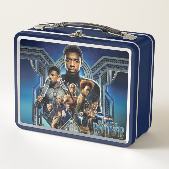 Black Panther | Characters Over Wakanda Metal Lunch Box (Front)