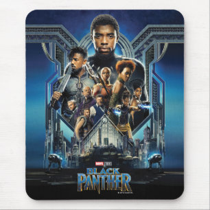 Black Panther Characters Over Wakanda Mouse Pad