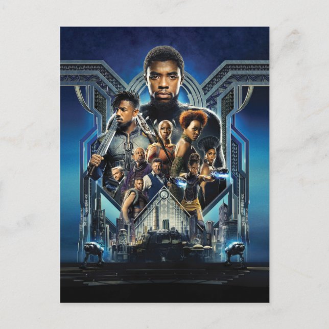 Black Panther | Characters Over Wakanda Postcard (Front)