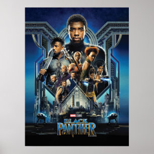 Black Panther Characters Over Wakanda Poster