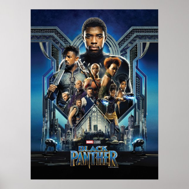 Black Panther | Characters Over Wakanda Poster (Front)