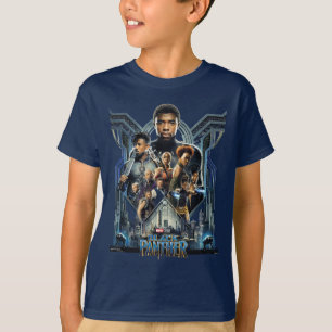 Black Panther   Characters Over Wakanda T-Shirt