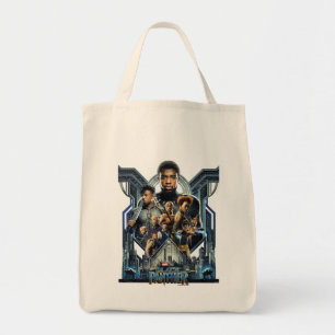 Black Panther Characters Over Wakanda Tote Bag