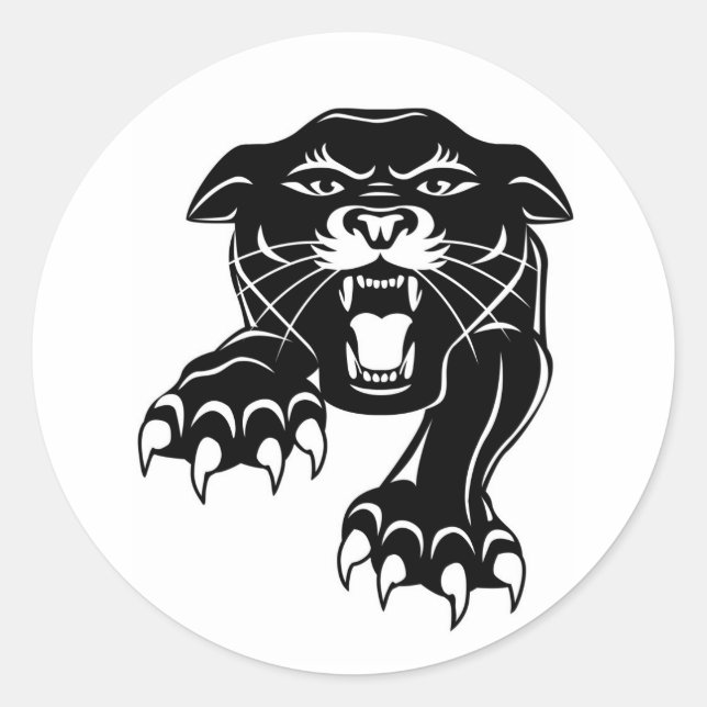 Black panther classic round sticker (Front)