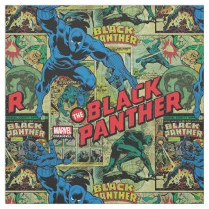 Black Panther Comic Book Pattern Fabric