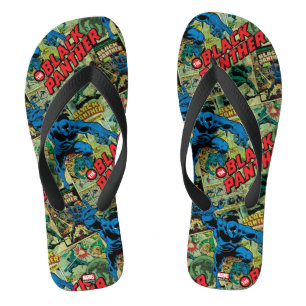 Black Panther Comic Book Pattern Flip Flops
