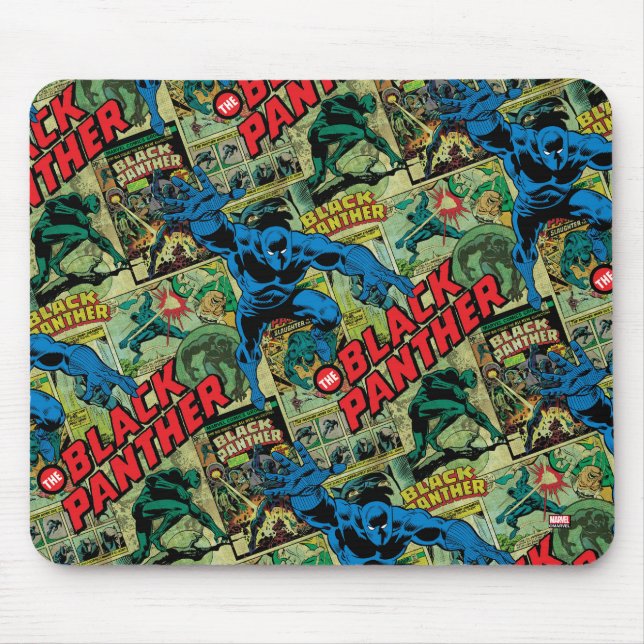 Black Panther Comic Book Pattern Mouse Pad (Front)