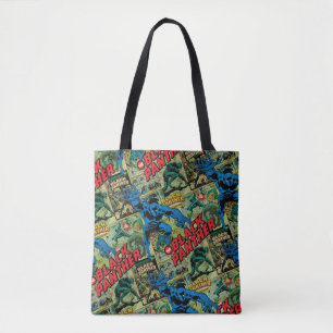 Black Panther Comic Book Pattern Tote Bag