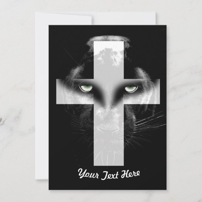 Black Panther Cross Invitation (Front)