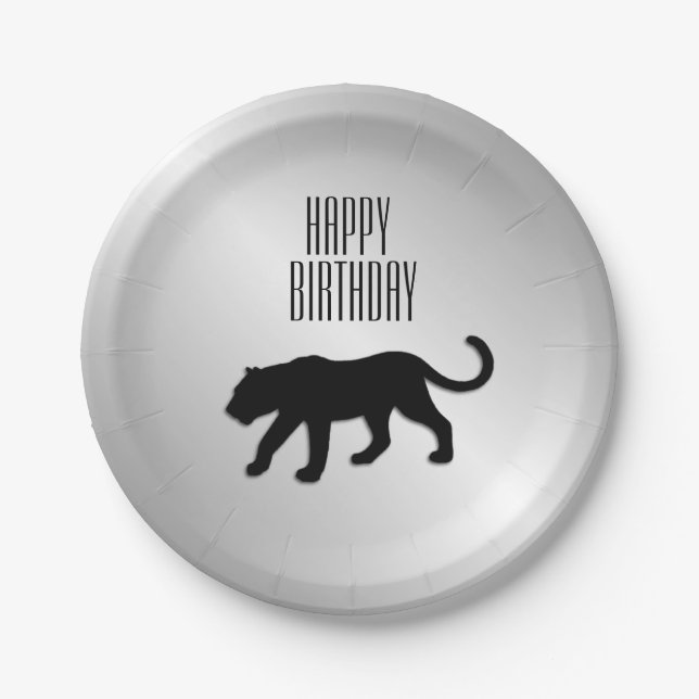 Black Panther Custom Party Paper Plate (Front)