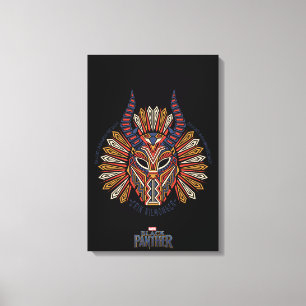 Black Panther   Erik Killmonger Tribal Mask Icon Canvas Print