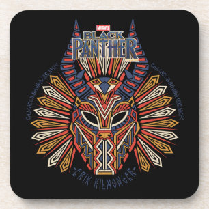 Black Panther   Erik Killmonger Tribal Mask Icon Coaster