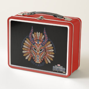 Black Panther   Erik Killmonger Tribal Mask Icon Metal Lunch Box