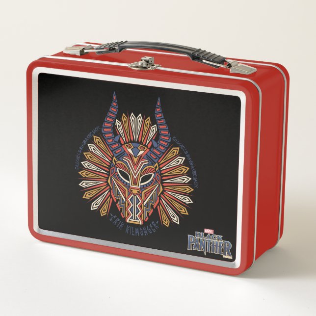 Black Panther | Erik Killmonger Tribal Mask Icon Metal Lunch Box (Front)
