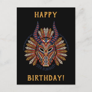 Black Panther   Erik Killmonger Tribal Mask Icon Postcard