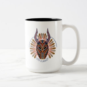 Black Panther   Erik Killmonger Tribal Mask Icon Two-Tone Coffee Mug