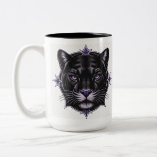 Black Panther Fantasy Two-Tone Mug, 15 oz Coffee Mug