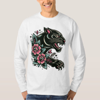 Black Panther Flower T-Shirt