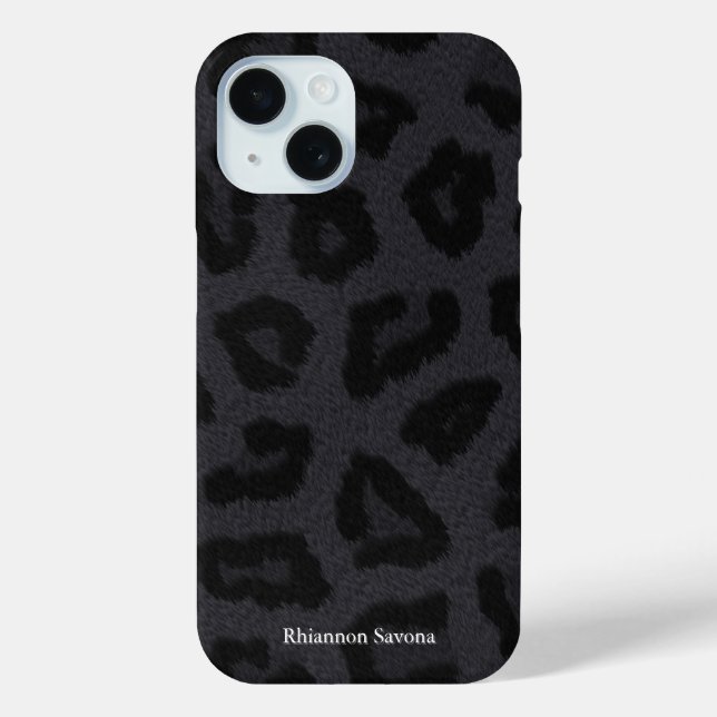 Black Panther Fur with Name Case-Mate iPhone Case (Back)