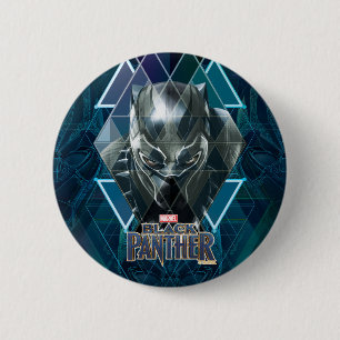 Black Panther   Geometric Character Pattern 2 Inch Round Button