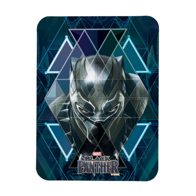 Black Panther | Geometric Character Pattern Magnet (Vertical)